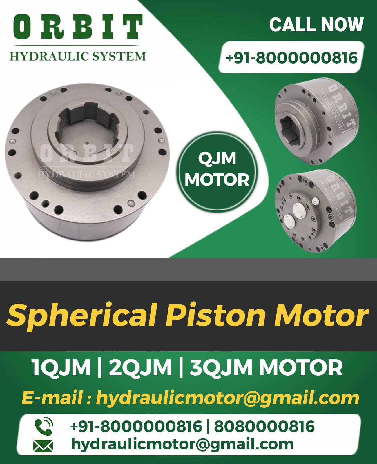 QJM Spherical Piston Hydraulic Motor Manufacturer in Ahmedabad Mumbai Pune Chennai Bangalore Hyderabad Delhi Nashik Kolkata Nagpur Coimbatore India